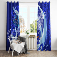 Chuuk Micronesian Roots Window Curtain Polynesian Tribal Pattern Hibiscus Flower And Stingray Art