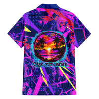 Chuuk Tropical Sunset Coordinates Family Matching Summer Maxi Dress and Hawaiian Shirt Neon Graffiti Polynesian Tribal