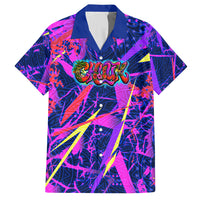 Chuuk Tropical Sunset Coordinates Hawaiian Shirt Neon Graffiti Polynesian Tribal