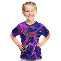 Chuuk Tropical Sunset Coordinates Kid T Shirt Neon Graffiti Polynesian Tribal