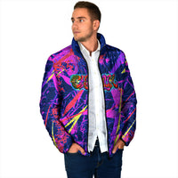 Chuuk Tropical Sunset Coordinates Padded Jacket Neon Graffiti Polynesian Tribal