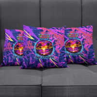 Chuuk Tropical Sunset Coordinates Pillow Cover Neon Graffiti Polynesian Tribal