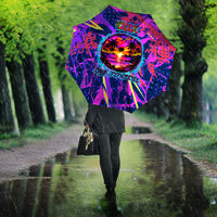 Chuuk Tropical Sunset Coordinates Umbrella Neon Graffiti Polynesian Tribal