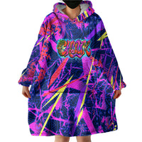Chuuk Tropical Sunset Coordinates Wearable Blanket Hoodie Neon Graffiti Polynesian Tribal