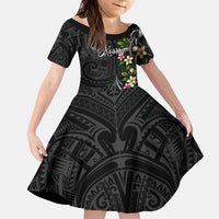 Kosrae Nautical Heritage Family Matching Puletasi and Hawaiian Shirt Polynesian Tribal Anchor With Plumeria Tropical Art
