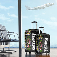 Kosrae Nautical Heritage Luggage Cover Polynesian Tribal Anchor With Plumeria Tropical Art