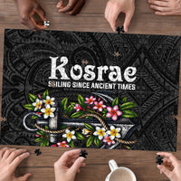Kosrae Nautical Heritage Puzzle Polynesian Tribal Anchor With Plumeria Tropical Art