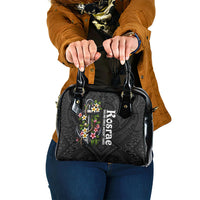 Kosrae Nautical Heritage Shoulder Handbag Polynesian Tribal Anchor With Plumeria Tropical Art