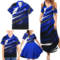 Kosrae Deep Sea Scuba Diving Family Matching Summer Maxi Dress and Hawaiian Shirt Blue Hole Beneath The Surface Coral Reef Graphic Art