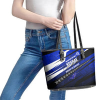 Kosrae Deep Sea Scuba Diving Leather Tote Bag Blue Hole Beneath The Surface Coral Reef Graphic Art