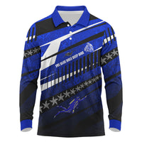 Kosrae Deep Sea Scuba Diving Long Sleeve Polo Shirt Blue Hole Beneath The Surface Coral Reef Graphic Art