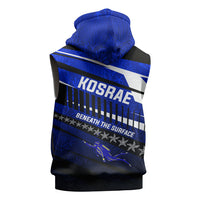 Kosrae Deep Sea Scuba Diving Sleeveless Hoodie Blue Hole Beneath The Surface Coral Reef Graphic Art