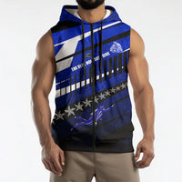 Kosrae Deep Sea Scuba Diving Sleeveless Zip Hoodie Blue Hole Beneath The Surface Coral Reef Graphic Art