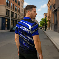 Kosrae Deep Sea Scuba Diving Zipper Polo Shirt Blue Hole Beneath The Surface Coral Reef Graphic Art