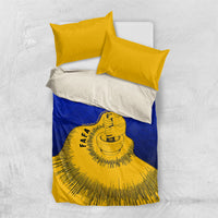 Kosrae Fafa Culinary Heritage Bedding Set Kosraean Gold Taro Tradition Illustration With Coconut Leaves
