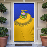 Kosrae Fafa Culinary Heritage Door Cover Kosraean Gold Taro Tradition Illustration With Coconut Leaves