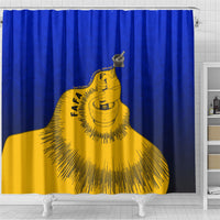 Kosrae Fafa Culinary Heritage Shower Curtain Kosraean Gold Taro Tradition Illustration With Coconut Leaves