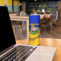 Kosrae Fafa Culinary Heritage Skinny Tumbler Kosraean Gold Taro Tradition Illustration With Coconut Leaves