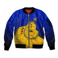 Kosrae Fafa Culinary Heritage Sleeve Zip Bomber Jacket Kosraean Gold Taro Tradition Illustration With Coconut Leaves