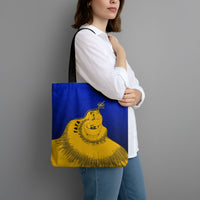 Kosrae Fafa Culinary Heritage Tote Bag Kosraean Gold Taro Tradition Illustration With Coconut Leaves