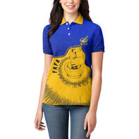 Kosrae Fafa Culinary Heritage Women Polo Shirt Kosraean Gold Taro Tradition Illustration With Coconut Leaves