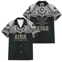 AIGA Always In Gods Arms Samoa Family Matching Tank Maxi Dress and Hawaiian Shirt Polynesian Tribal Tattoo Art Family Heritage Faith TS04 Dad's Shirt - Short Sleeve Black White - Polynesian Pride