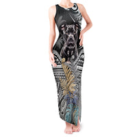 Polynesian Pitbull Tank Maxi Dress Polynesian Pattern And Pitbull TS04 Women Black - Polynesian Pride
