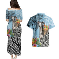Polynesian Greyhound Couples Matching Puletasi Dress and Hawaiian Shirt Polynesian Pattern And Greyhound TS04 - Polynesian Pride