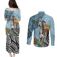 Polynesian Greyhound Couples Matching Puletasi Dress and Long Sleeve Button Shirts Polynesian Pattern And Greyhound TS04 - Polynesian Pride