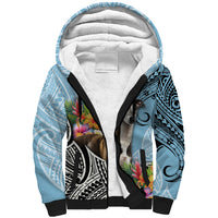 Polynesian Greyhound Sherpa Hoodie Polynesian Pattern And Greyhound TS04 Unisex Cyan - Polynesian Pride