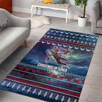 Tonga Christmas Area Rug with Singing Whale Ocean Scene National Coat of Arms - Polynesian Pride
