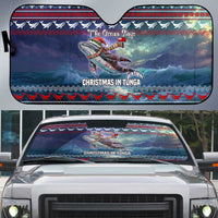 Tonga Christmas Auto Sun Shade with Singing Whale Ocean Scene National Coat of Arms TS04 Multicolor - Polynesian Pride