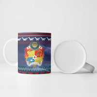 Tonga Christmas Ceramic Mug with Singing Whale Ocean Scene National Coat of Arms TS04 - Polynesian Pride