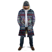 Tonga Christmas Cloak with Singing Whale Ocean Scene National Coat of Arms - Polynesian Pride