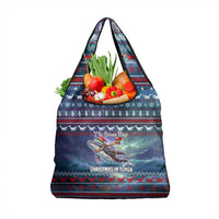 Tonga Christmas Grocery Bag with Singing Whale Ocean Scene National Coat of Arms TS04 1-pack One Size Multicolor - Polynesian Pride
