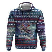 Tonga Christmas Hoodie with Singing Whale Ocean Scene National Coat of Arms TS04 Pullover Hoodie Multicolor - Polynesian Pride