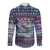 Tonga Christmas Long Sleeve Button Shirt with Singing Whale Ocean Scene National Coat of Arms TS04 Unisex Multicolor - Polynesian Pride