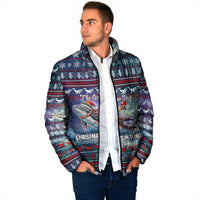 Tonga Christmas Padded Jacket with Singing Whale Ocean Scene National Coat of Arms - Polynesian Pride