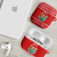 Tonga Christmas AirPods Case with Sea Turtle Coral Reef Design Snowflake Pattern and National Emblem - Polynesian Pride
