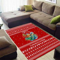 Tonga Christmas Area Rug with Sea Turtle Coral Reef Design Snowflake Pattern and National Emblem - Polynesian Pride