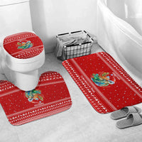 Tonga Christmas Bathroom Set with Sea Turtle Coral Reef Design Snowflake Pattern and National Emblem - Polynesian Pride
