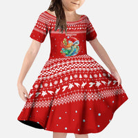 Tonga Christmas Family Matching Long Sleeve Bodycon Dress and Hawaiian Shirt with Sea Turtle Coral Reef Design Snowflake Pattern and National Emblem - Polynesian Pride
