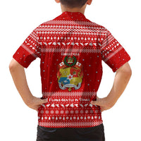 Tonga Christmas Family Matching Short Sleeve Bodycon Dress and Hawaiian Shirt with Sea Turtle Coral Reef Design Snowflake Pattern and National Emblem - Polynesian Pride