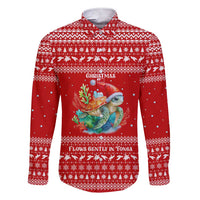 Tonga Christmas Family Matching Short Sleeve Bodycon Dress and Hawaiian Shirt with Sea Turtle Coral Reef Design Snowflake Pattern and National Emblem - Polynesian Pride