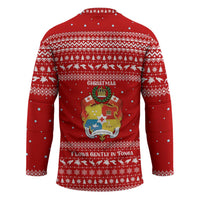 Tonga Christmas Hockey Jersey with Sea Turtle Coral Reef Design Snowflake Pattern and National Emblem TS04 - Polynesian Pride