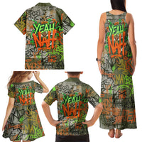 Yeah Nah Graffiti Skull New Zealand Slang Family Matching Tank Maxi Dress and Hawaiian Shirt Kiwi Grunge Brick Wall and Bold Urban Street Art TS04 - Polynesian Pride