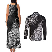 Hawaii Polynesian Couples Matching Tank Maxi Dress and Long Sleeve Button Shirts Gorila Tatoo Polynesian Style TS04 - Polynesian Pride
