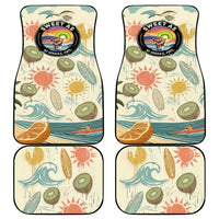 NZ Slang Sweet As Kiwi Shaka Sign Car Mats New Zealand Surfboards Sun and Tropical Beach Retro