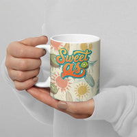 NZ Slang Sweet As Kiwi Shaka Sign Ceramic Mug New Zealand Surfboards Sun and Tropical Beach Retro