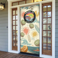 NZ Slang Sweet As Kiwi Shaka Sign Door Cover New Zealand Surfboards Sun and Tropical Beach Retro